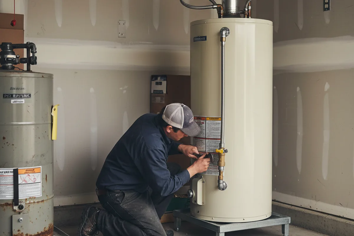 Water heater and shutoff valve replacement in Jeddo