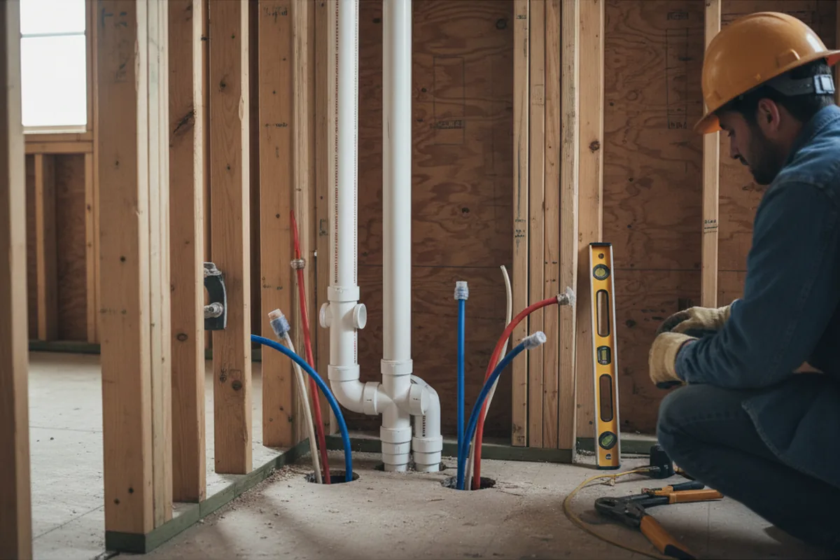 Drain and supply rough-in during Toilet Repair and Installation in Jeddo